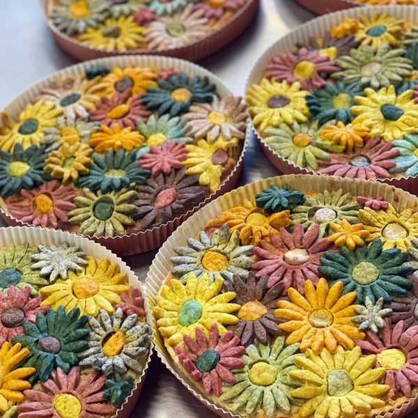 Apple Persimmon Flower Art Pie