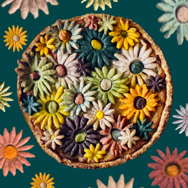 Apple Persimmon Flower Art Pie