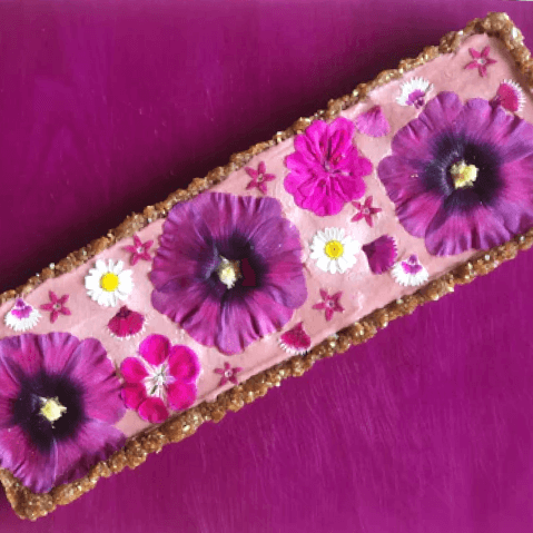 Floral Cashew Cheesecake (raw + vegan)