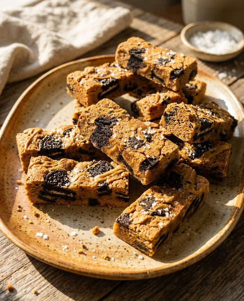 Gluten Free Oreo Peanut Blondies