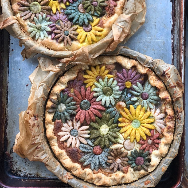 Apple Persimmon Flower Art Pie