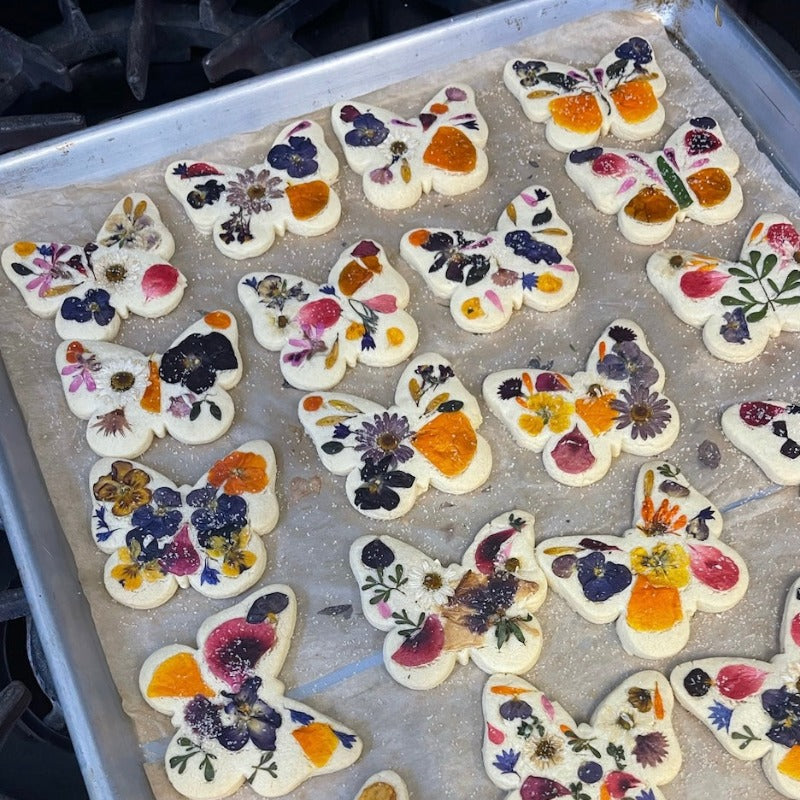 Butterfly Flower Pressed™ Shortbread Cookies (1 Dozen)